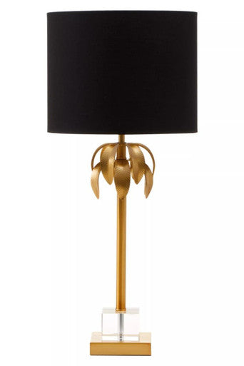 Herta Gold Finish Palm Tree Design Table Lamp
