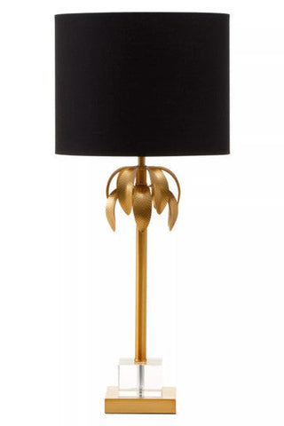 Herta Gold Finish Palm Tree Design Table Lamp
