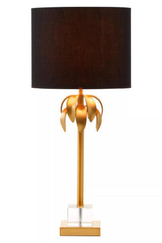 Herta Gold Finish Palm Tree Design Table Lamp