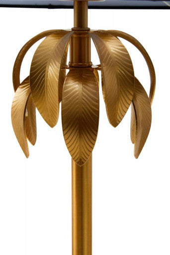 Herta Gold Finish Palm Tree Design Table Lamp