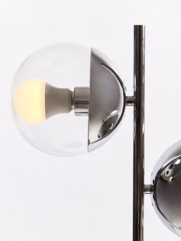 Revive Two Light Silver and Black Marble Table Lamp