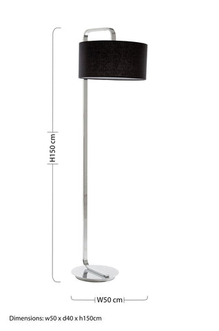 Leyna Floor Lamp with Black Fabric Shade
