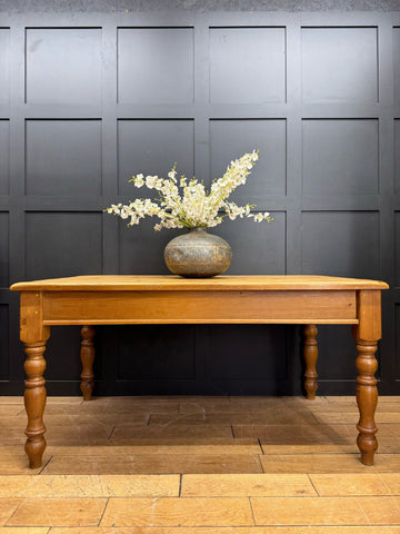 Vintage Solid Pine Table  / Farmhouse Dining Table / Rustic Kitchen Table