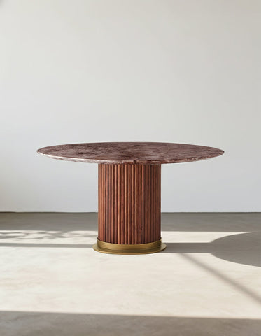 Darcy Round Dining Table, Marble 200cm (clearance)