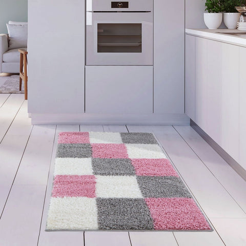 Myshaggy Geometric Pink Rug