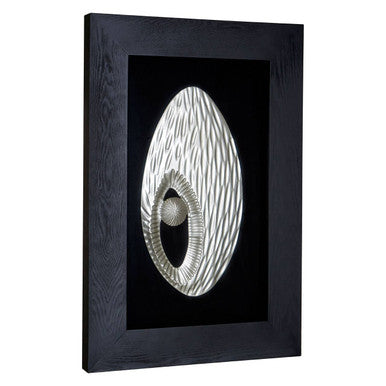 Nason Framed Oval Carving Silver Wall Art