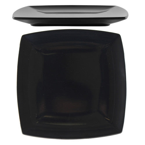 Classic Black Square Melamine Plate 185mm / 7 ¼in - Pack Of 12