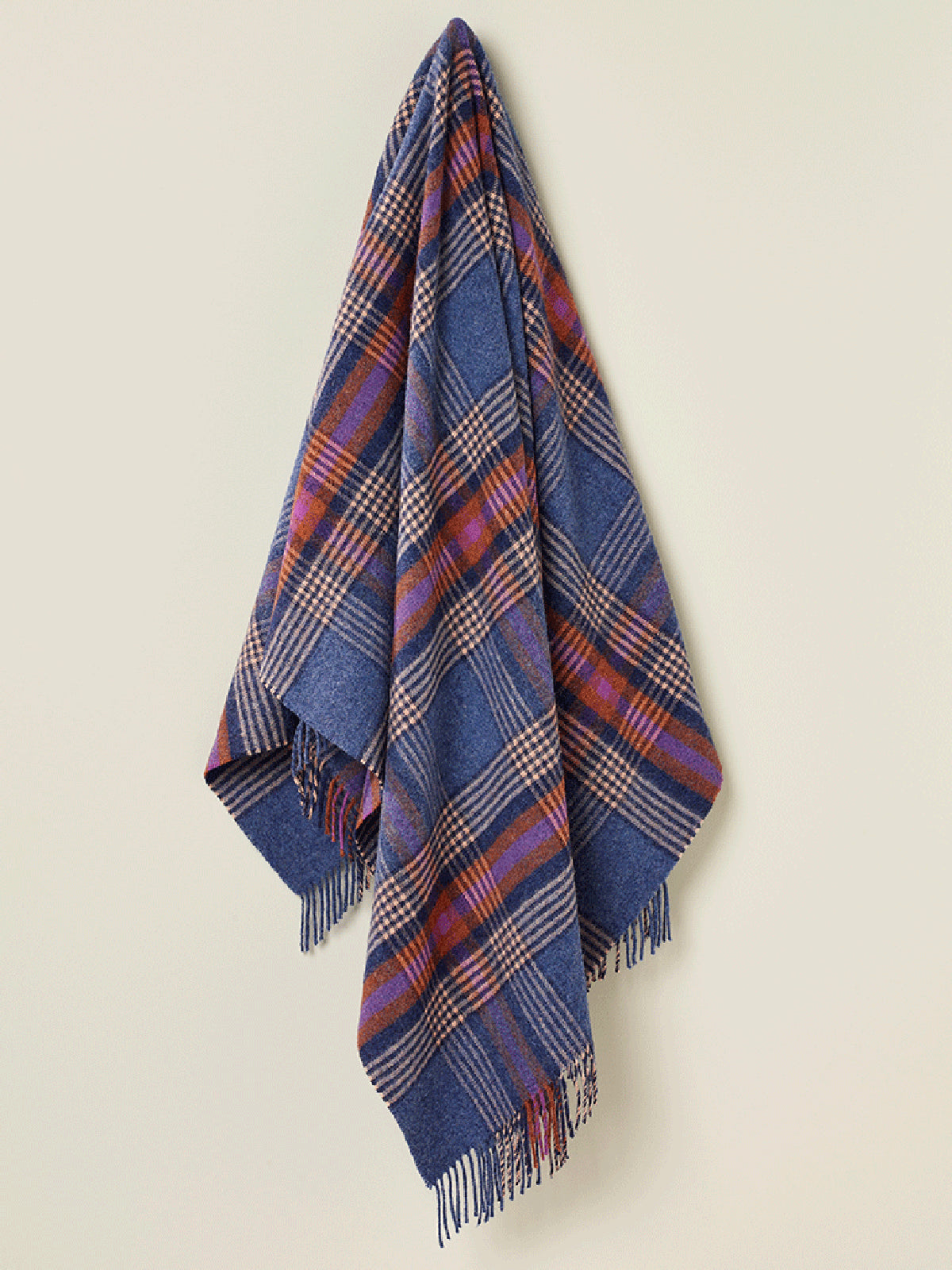Dorset Shetland Pure New Wool Throw - Mid Blue