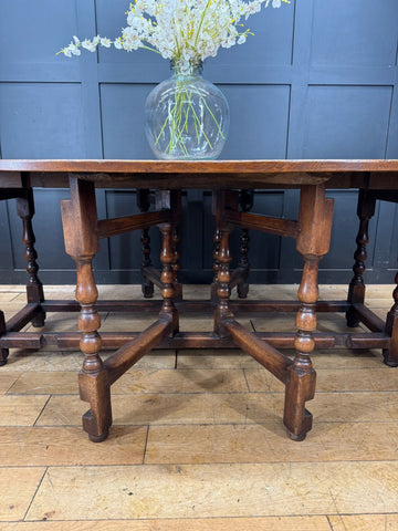 Antique Oak Wake Table Gateleg Dining Table / Large Kitchen table sideboard