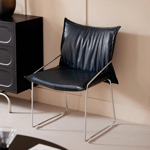 Egan Dining Chair With Armrests, Leather
