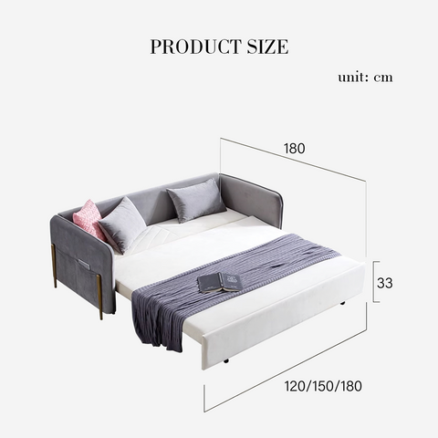 Aarav Foldable Sofa Bed, Leathaire
