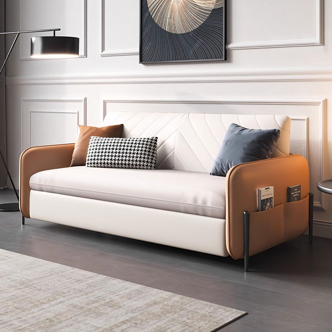 Aarav Foldable Sofa Bed, Leathaire