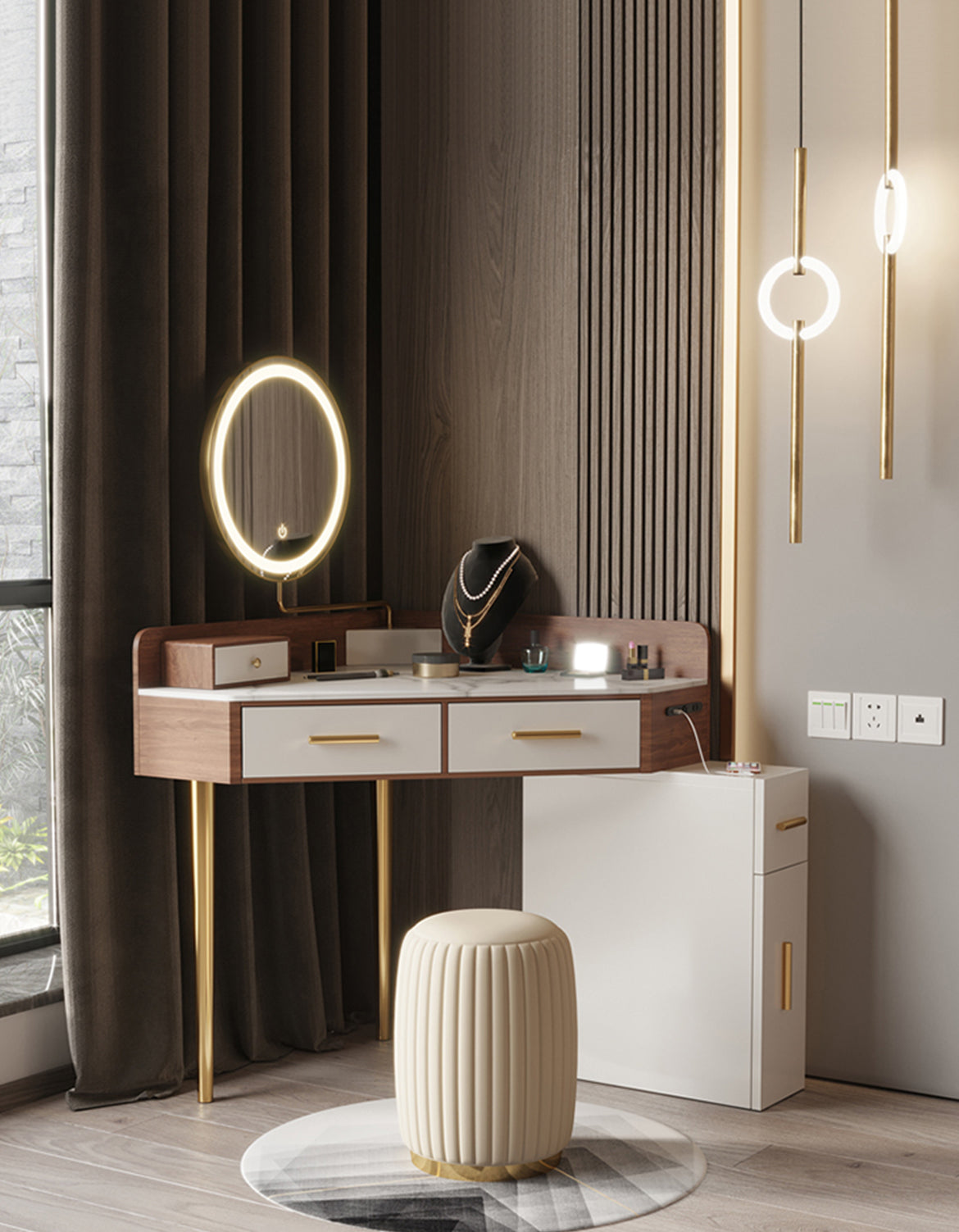 Raija Dressing Table, With USB Charger