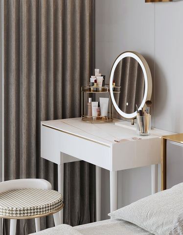 Vanity Dressing Table With LED Mirror, Clearance, Blcak