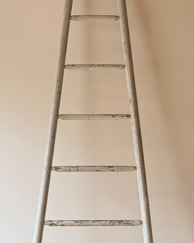 Antique Decorative Ladder in Chippy White Paint