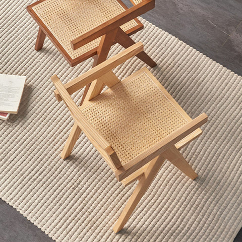 A Set Of Two Black Cane Rattan Dining Chair, Solid Woodï½?DC Concept