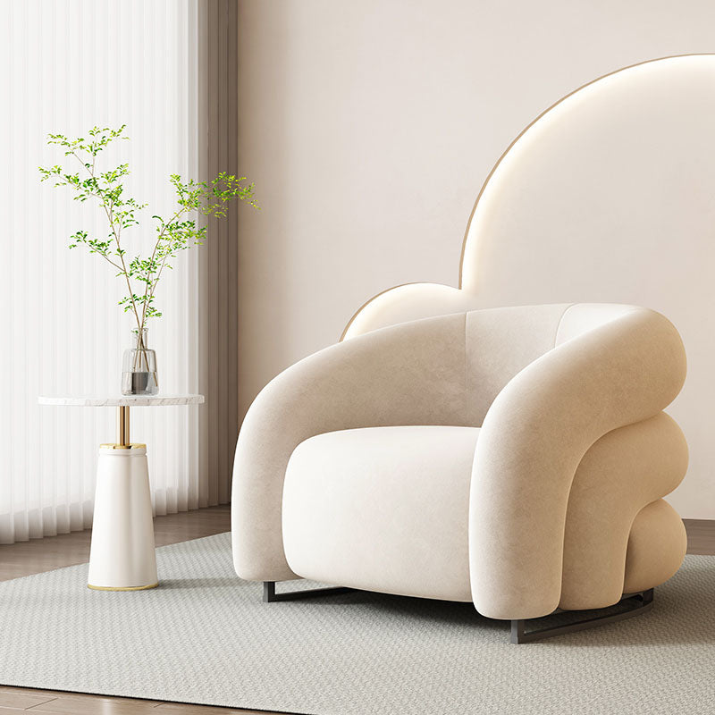 K93 Armchair, White Velvet