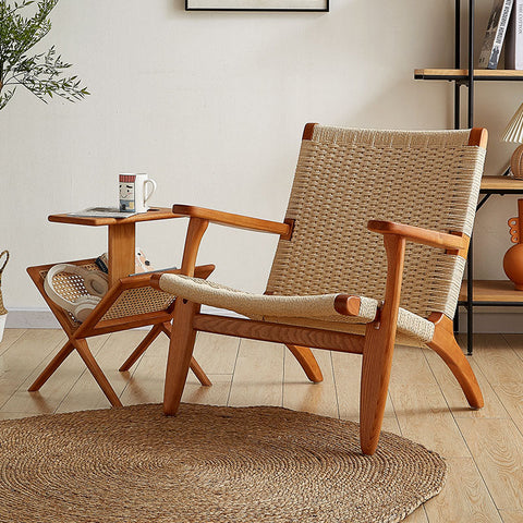 Hans CH25 Lounge Chair, Oiled Oak, Natural Cord