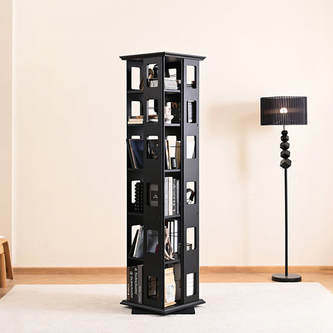 Bartholomew Rotating Bookshelf, Magazine Rack, Solid Wood