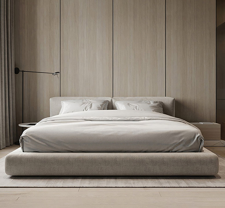 Hassan Modern King Superking Size Bed, Linen