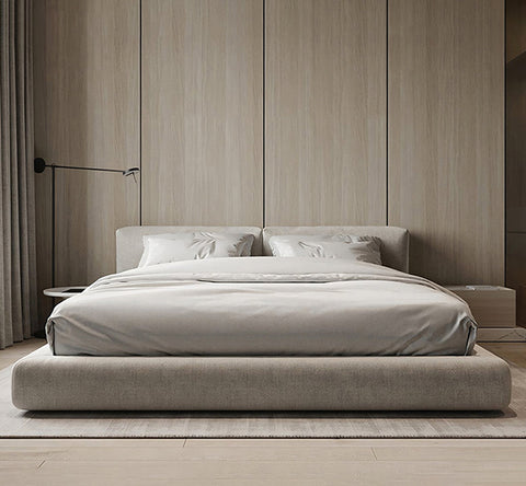Hassan Modern King Superking Size Bed, Linen