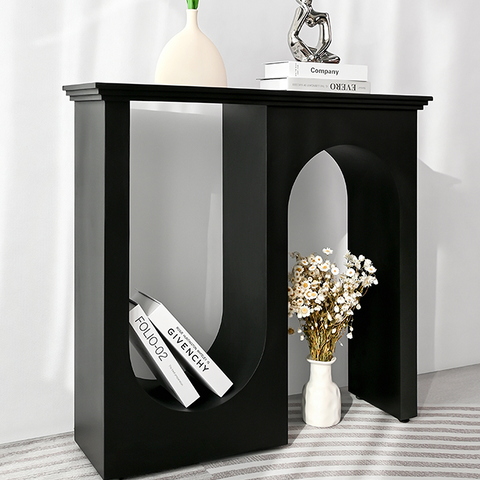 Hadza U Shape Console Table, Black