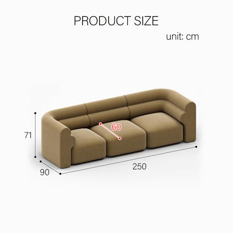 Bae Three Seater Corner Sofa, Modular Sofa, Velvet