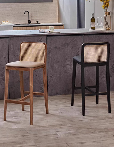 Ethan Rattan Barstool, Wood