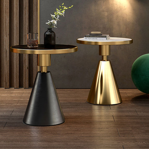 Modern Side Table, Black/ Gold