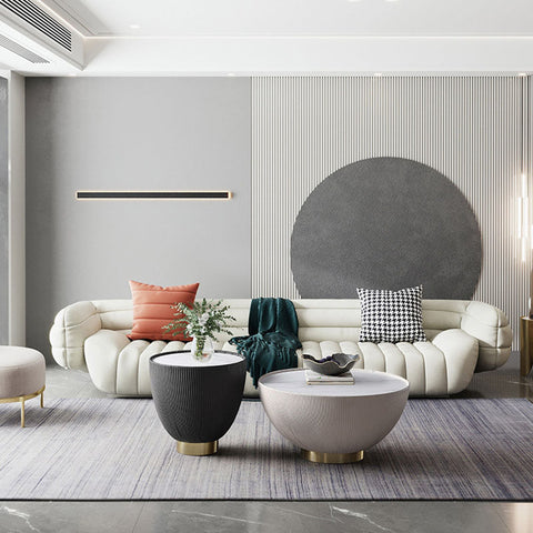 Theo Coffee Table Set, White & Black