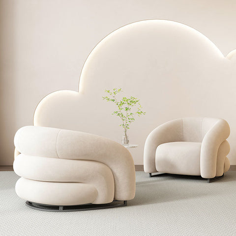 Classic U18 Armchair, White Velvet