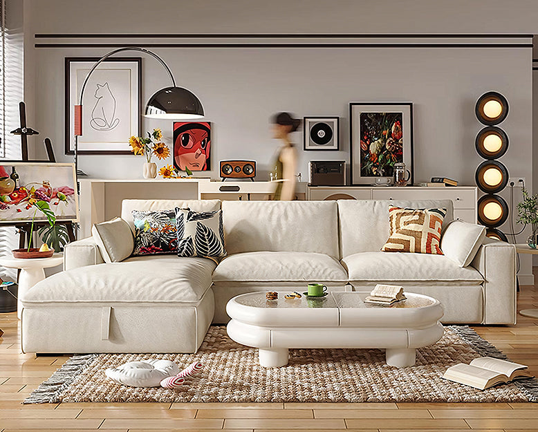 Acosta Corner Sofa Bed With Storage, Suede