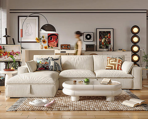 Acosta Corner Sofa Bed With Storage, Suede