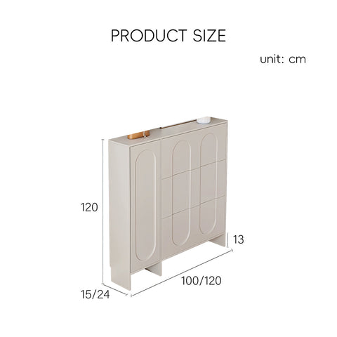 Emilio Slimline Shoe Storage For Hallway, Cream
