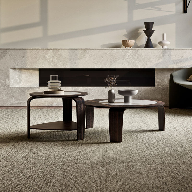 Chloe Round Nesting Coffee Table Set, Walnut