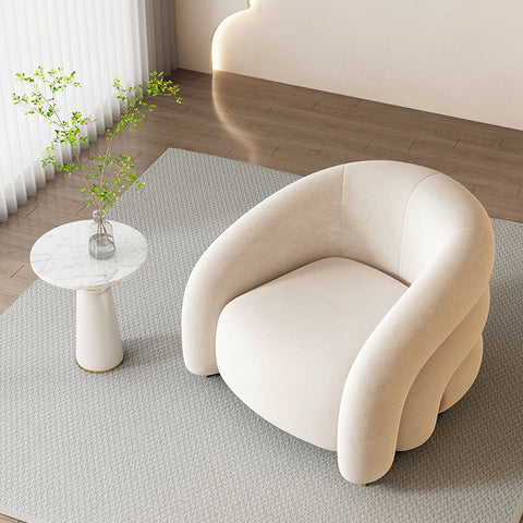 K93 Armchair, White Velvet