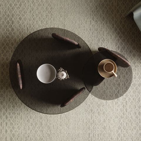 Modern Coffee Table set for Living Room, Dark Walnut Color