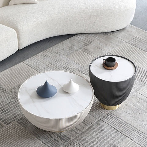 Theo Coffee Table Set, White & Black