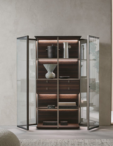 Galvez Akhtar Pahlavi Wine Storage With Glass Door, Display Cabinet