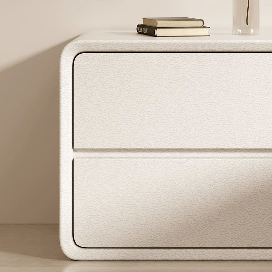 Calliope Modern Contemporary Bedside Table, White