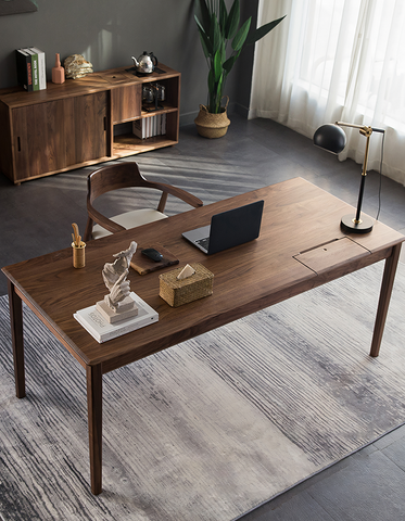 Boucher Office Desk With Storage, Walnut