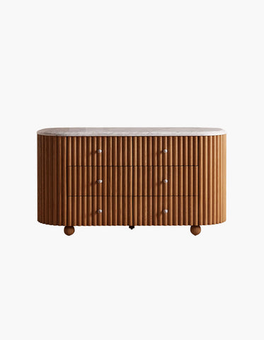 Ava Marble Hallway Sideboard, Solid Wood