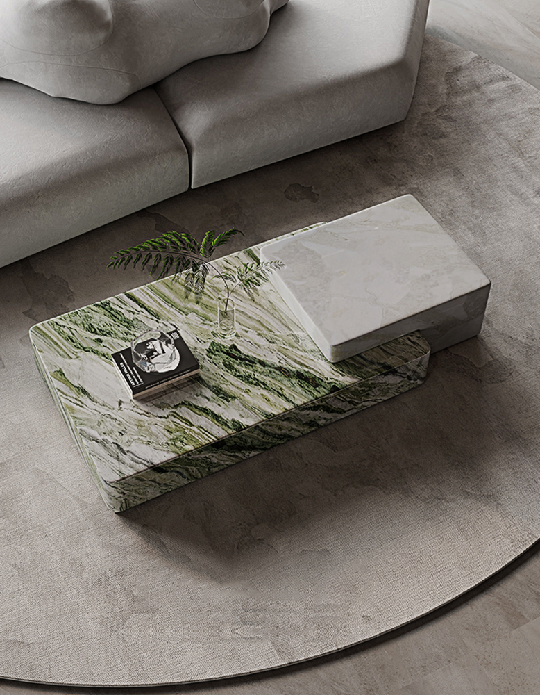 Giuli Marble Coffee Table Set, Stone