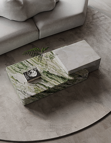 Giuli Marble Coffee Table Set, Stone