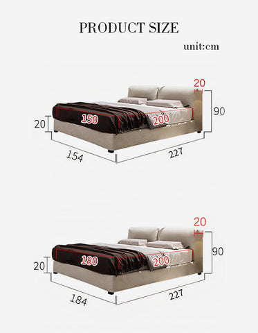 Hassan Modern King Superking Size Bed, Linen