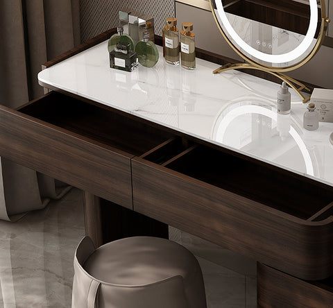 Harding Dressing Table With Mirror, Sintered Stone