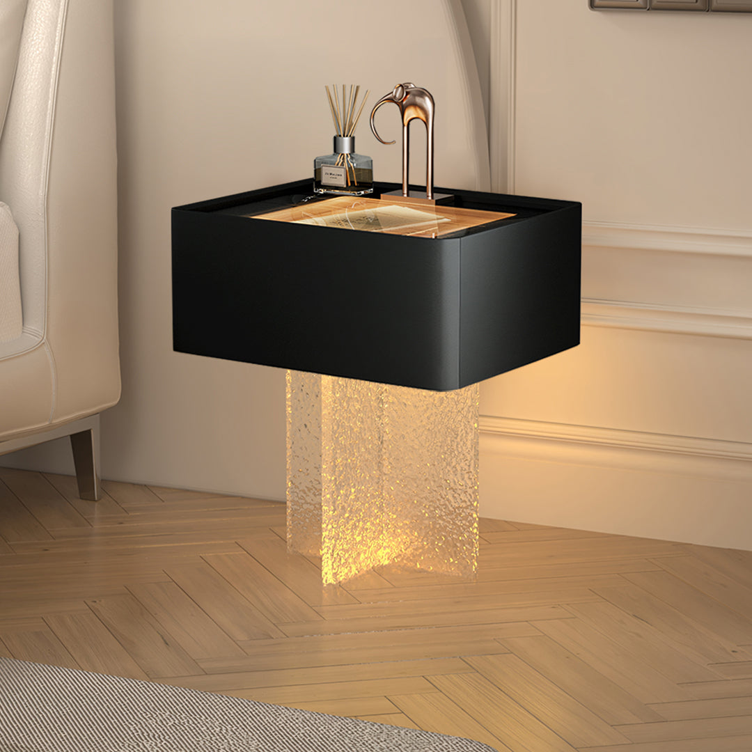 Gibbons Bedside Table With Storage & Light Strip