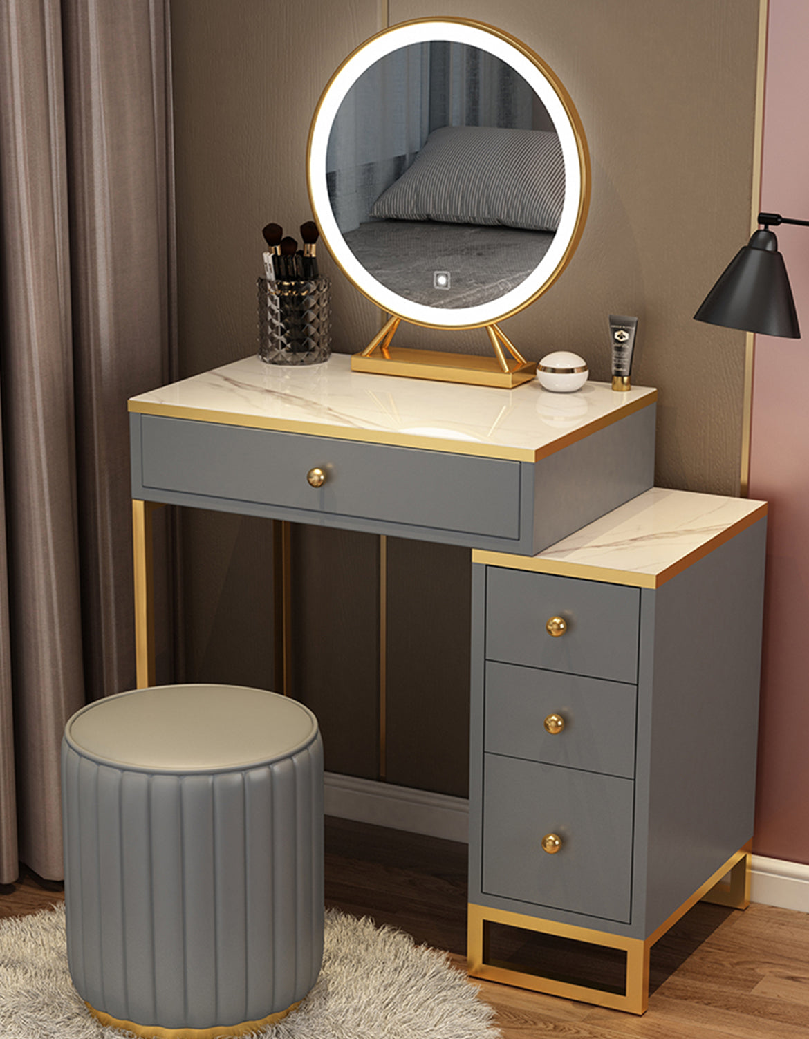 Nelia Dressing Table With LED Mirror