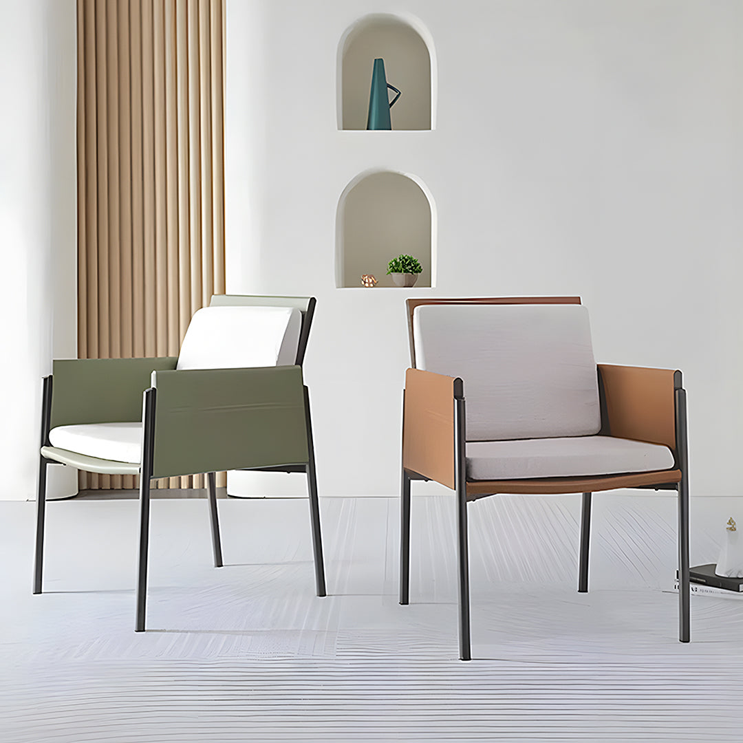 Decker Dining Chair With Armrests, Leather