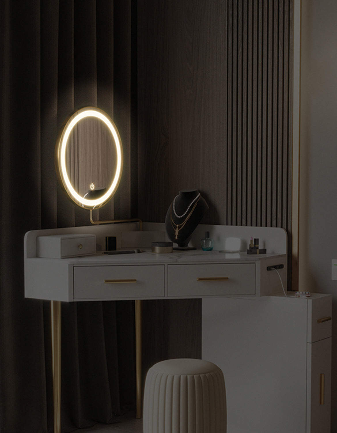 Raija Dressing Table, With USB Charger